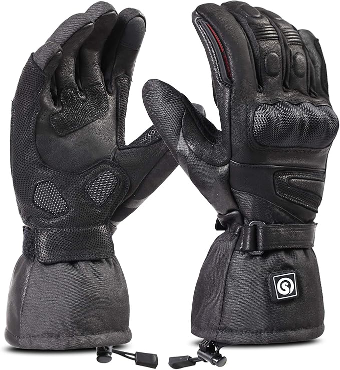 DAY WOLF Heated for Men & Women, Heating Motorcycle Gloves with 7.4V 2200MAH Rechargeable Battery Waterproof Windproof Ele...
