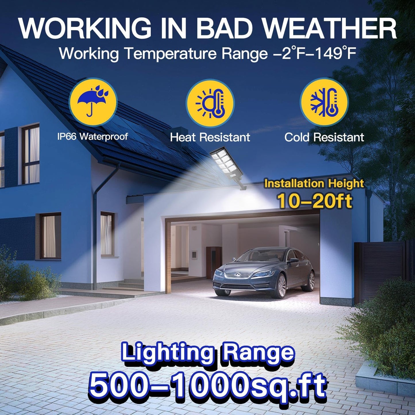 Yointhit Waterproof Solar Lights Outdoor For Patio & Yard  Dusk To Dawn Motion Sensor Security Lighting  High Brightness Solar-Powered Garden Pathway Lamps-2 Pack