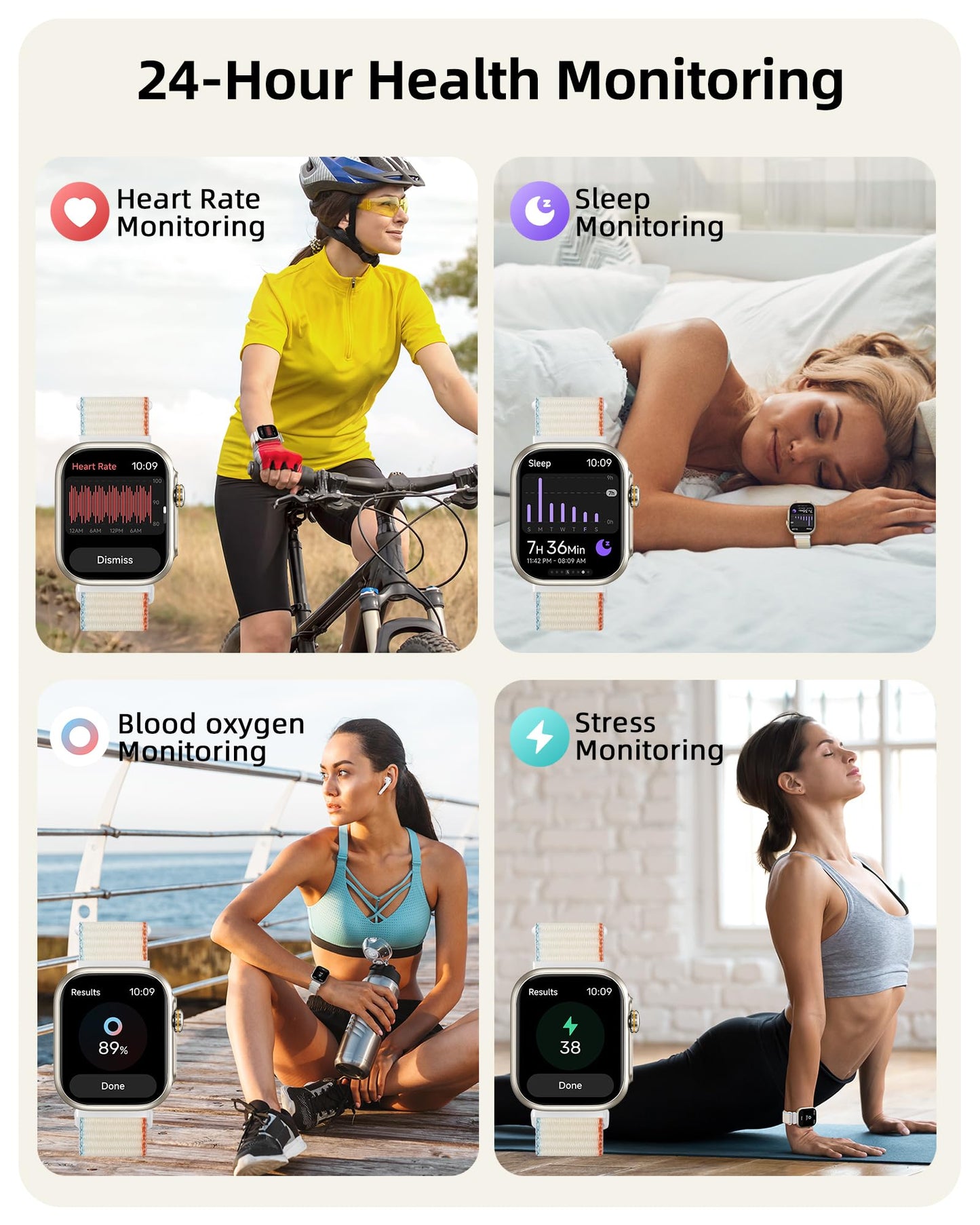 Parsonver Built-in GPS Smart Watch for Women Men with Bluetooth Calling, GPS Fitness Activity Tracker 100+ Sport Modes, Heart Rate Sleep Monitor, Waterproof Pedometer for Android & iPhone(Two Bands)