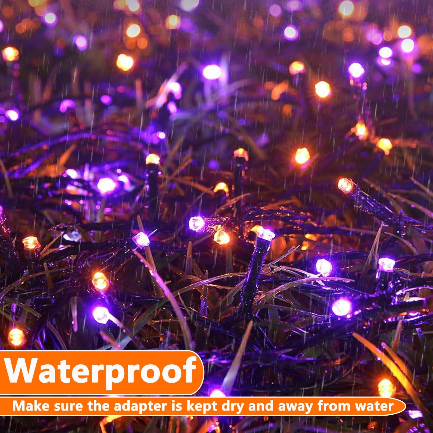Joomer 500 Led Halloween String Lights - Orange Purple, Waterproof, 8 Modes, 174Ft, Perfect For Indoor Outdoor Decorations