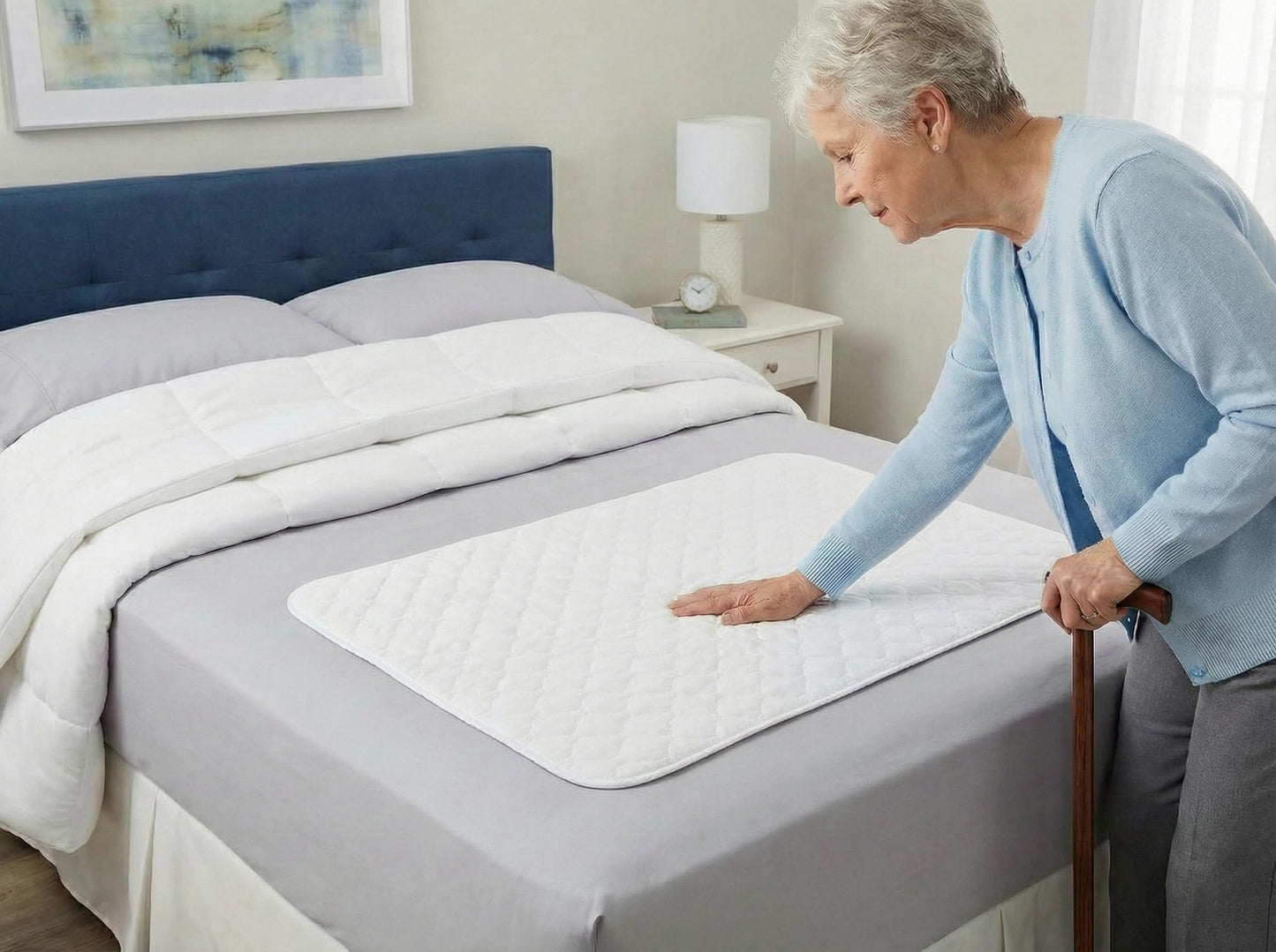 RMS Ultra Soft 4-Layer Washable and Reusable Incontinence Bed Pad - Waterproof Bed Pads, 24"X36"