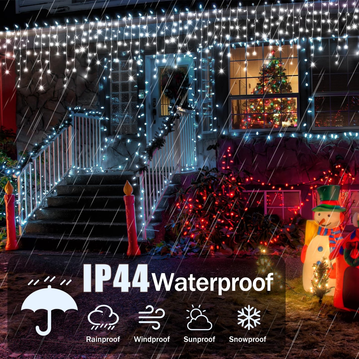 Jeayydsi 52Ft Christmas Lights Outdoor Decorations 480Led Fairy String Light 12 Lighting Modes With Timer Memory Waterproof Christmas Light For Yard Roof Party Holiday Wedding Garden Decor