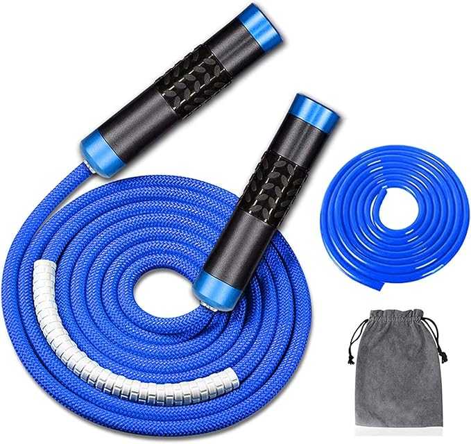 Redify Weighted Jump Rope for Workout Fitness(1LB), Tangle-Free Ball Bearing Rapid Speed Skipping Rope for MMA Boxing Weig...