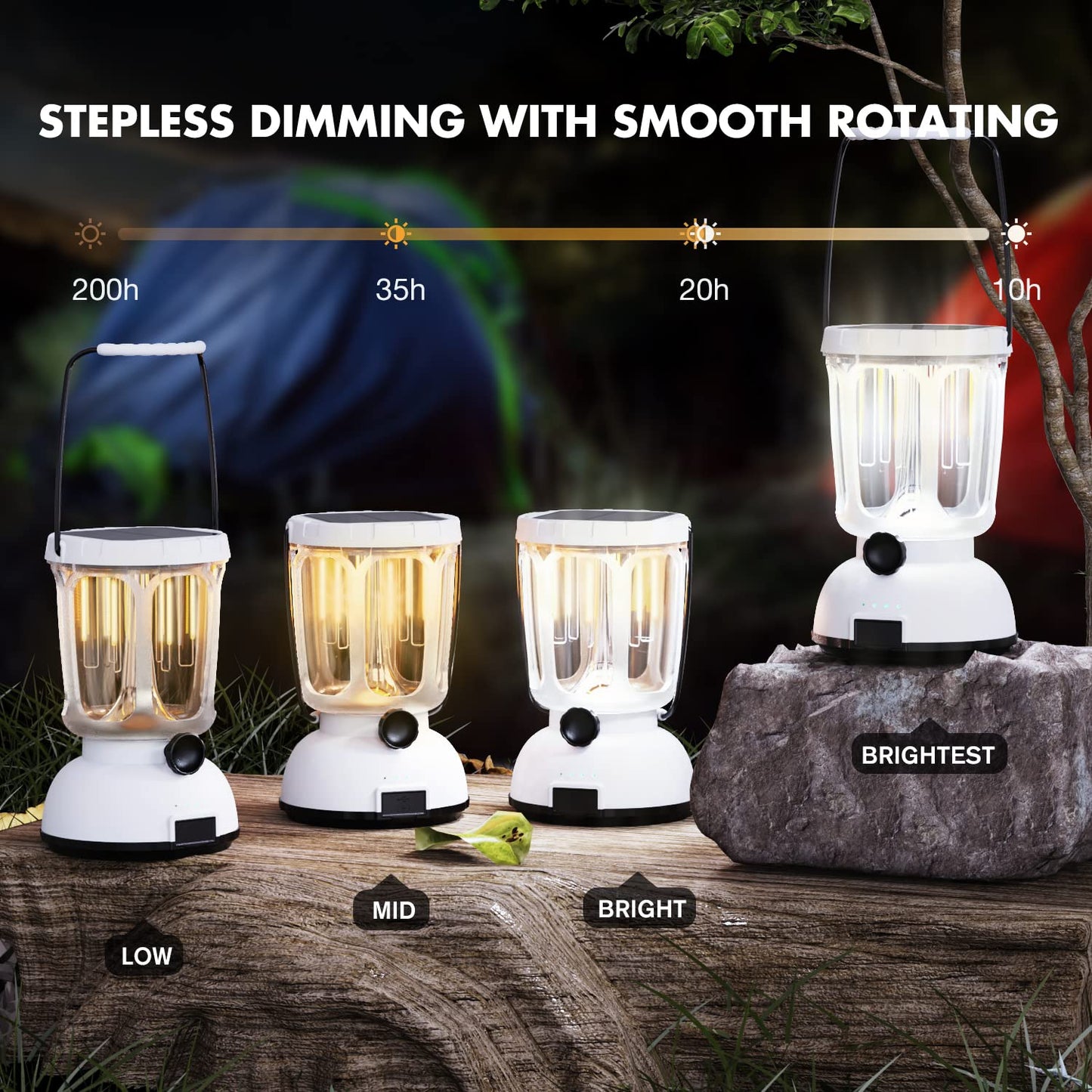 Mesqool Led Lantern Flashlight 650Lm, Rechargeable, Solar Crank, 4.09X4.09X6.42In, White, Model Cl7000