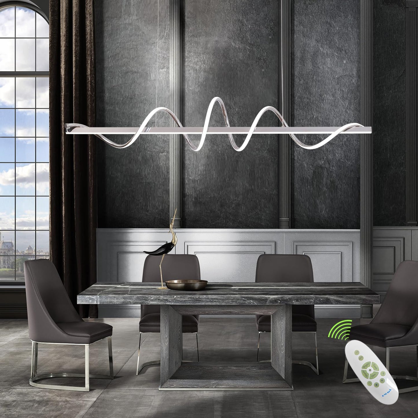 Likflyer Modern LED Pendant Light for Kitchen Island Lighting,Dimmable Modern Chandelier Color Changing 3000K-4000K-6500K Creati