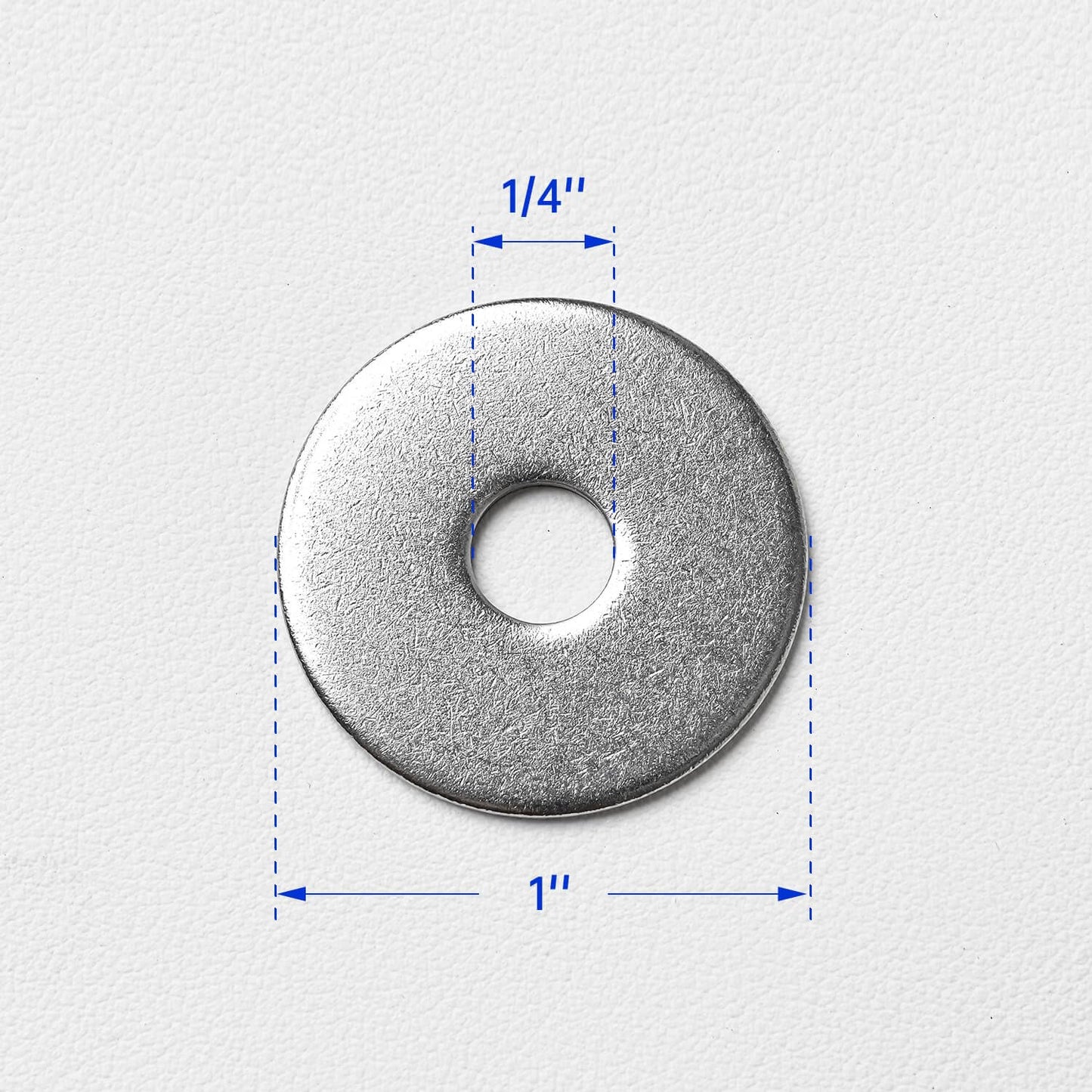1/4 x 1'' (50 Pack) Stainless Steel Fender Washers, 1'' OD, (18-8) 304 Stainless Steel Metal Repair Washers for Screws and Bolts