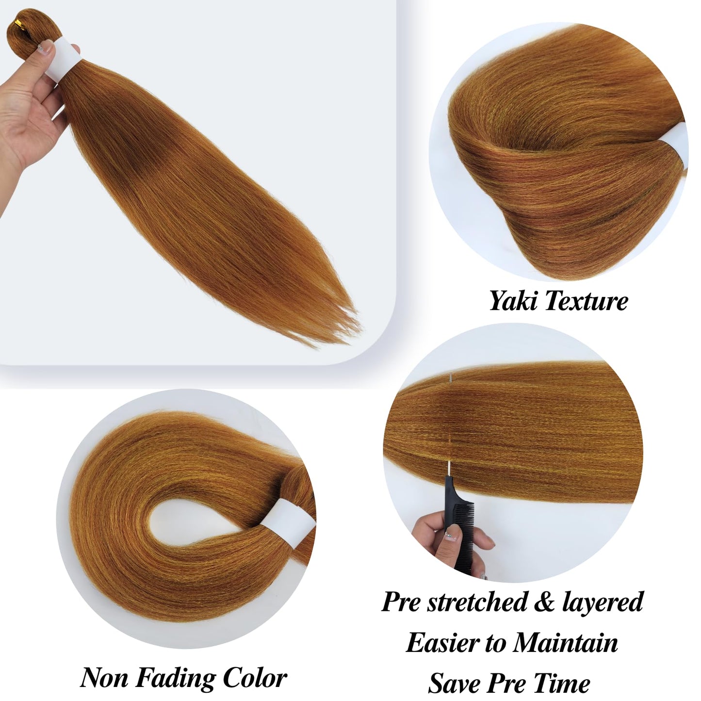 Copper Braiding Hair Pre stretched for Bob Boho Hypoallergenic Braiding Hair for Boho Braids Deep Wave Braids