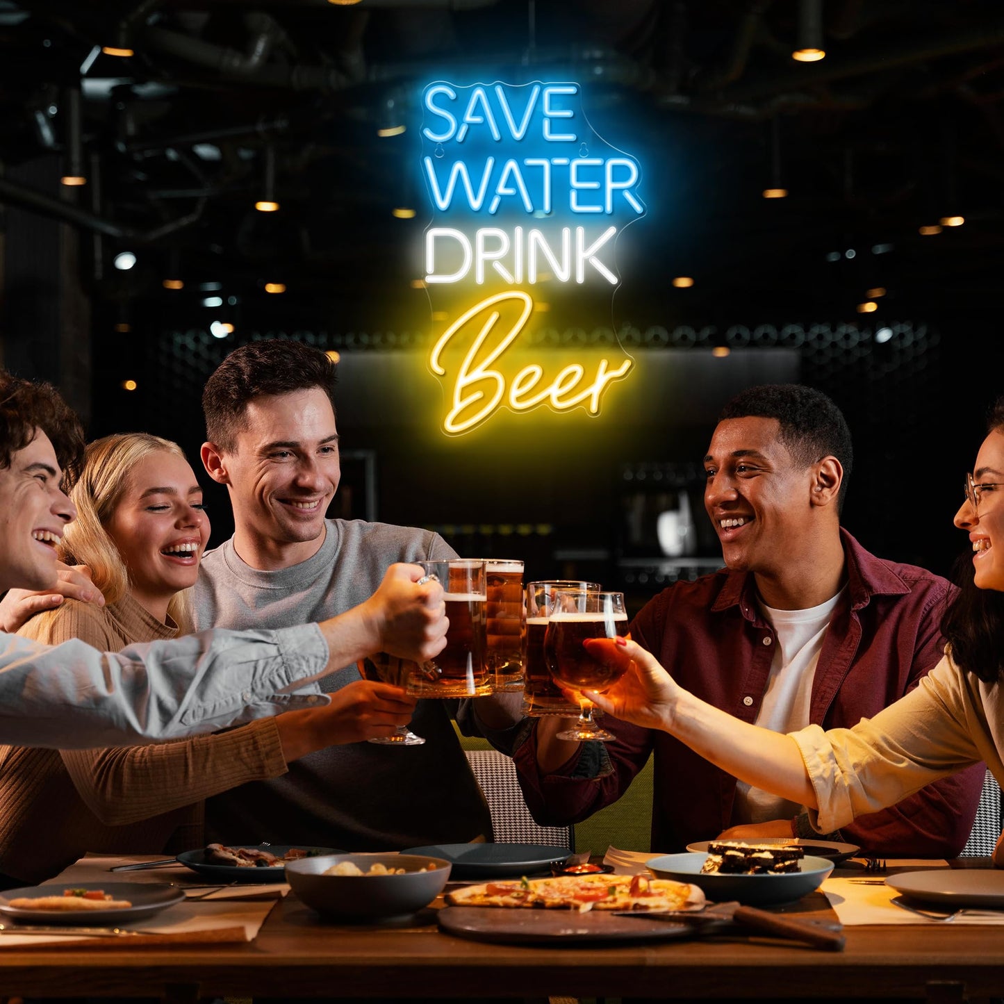 Kavaas Save Water Drink malt-inspired Neon Sign  Neon malt-inspired Signs For Man Cave  Home Bar  Pub  Wall Decor - Best Gifts For malt-inspired Lovers  Birthday  Christmas