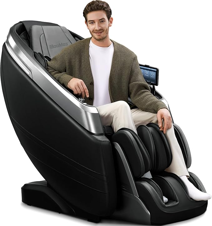 iBooMas 4D Zero Gravity Massage Chair, Shaitsu Massage Chairs with Full Body Airbags,Calf & Foot Rollers,Thai Strech,Touch...