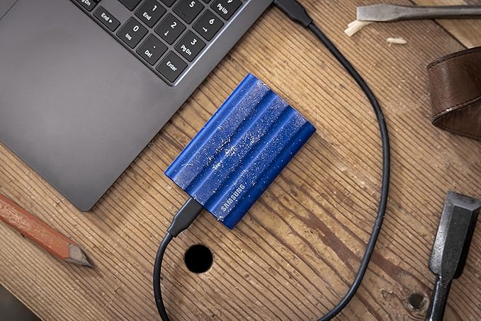 SAMSUNG T7 Shield 2TB Portable SSD, USB 3.2 Gen2, Rugged, IP65 Rated, for Photographers, Content Creators and Gaming, External Solid State Drive (MU-PE2T0R/AM, 2022), Blue