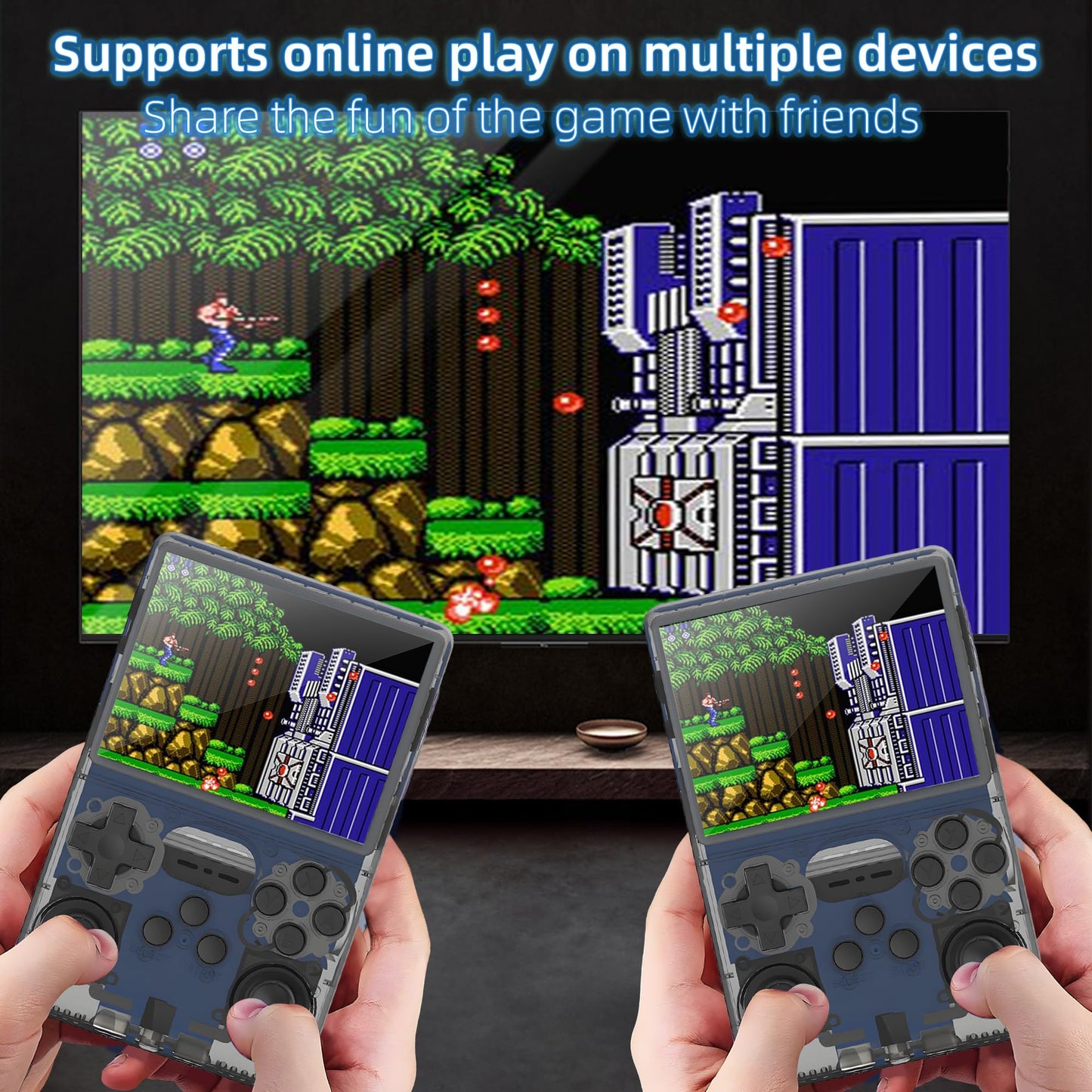 R40S PRO Retro Gaming Console, 30000+ HD Games Handheld Game Console, 3800mAh Rechargeable Mini Retro Video Console with 256GB TF Card, Portable Pocket Arcade (Transparent Grey)