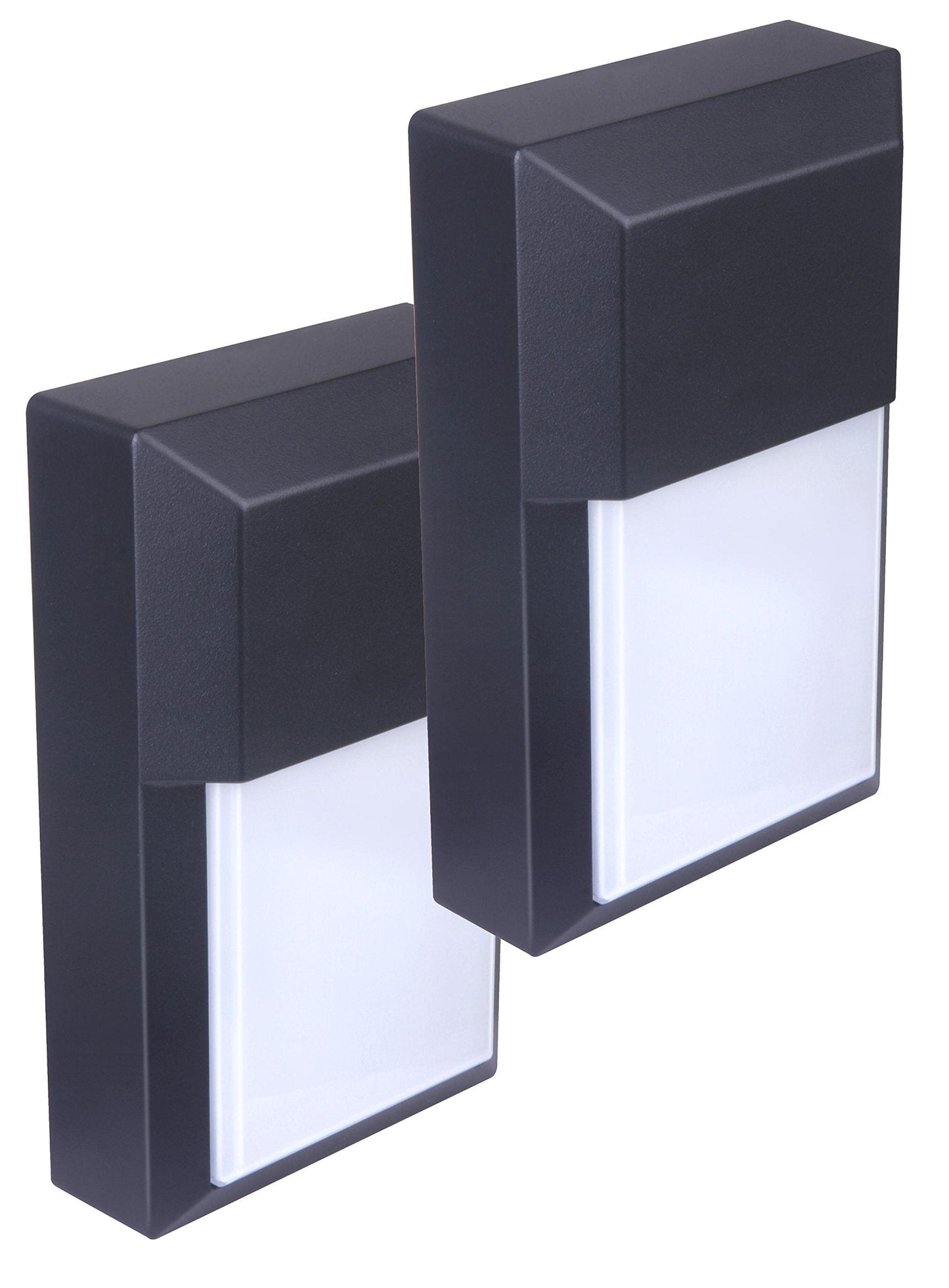 LIT-PaTH Outdoor LED Wall Lantern, Wall Sconce as Porch Lighting Fixture, 12W 1000 Lumens, Aluminum Housing Plus PC, 5000K Black