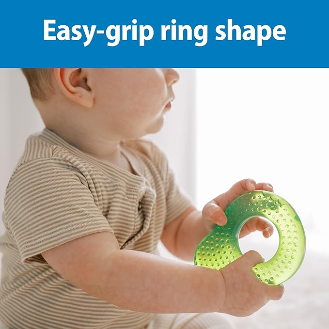Dr. Brown's AquaCool Water-Filled Teether, Cooling Teether Toy for Babies, Soothes Sore Gums, Avocado Toast Shapes, BPA Free, 3m+, 2-Pack