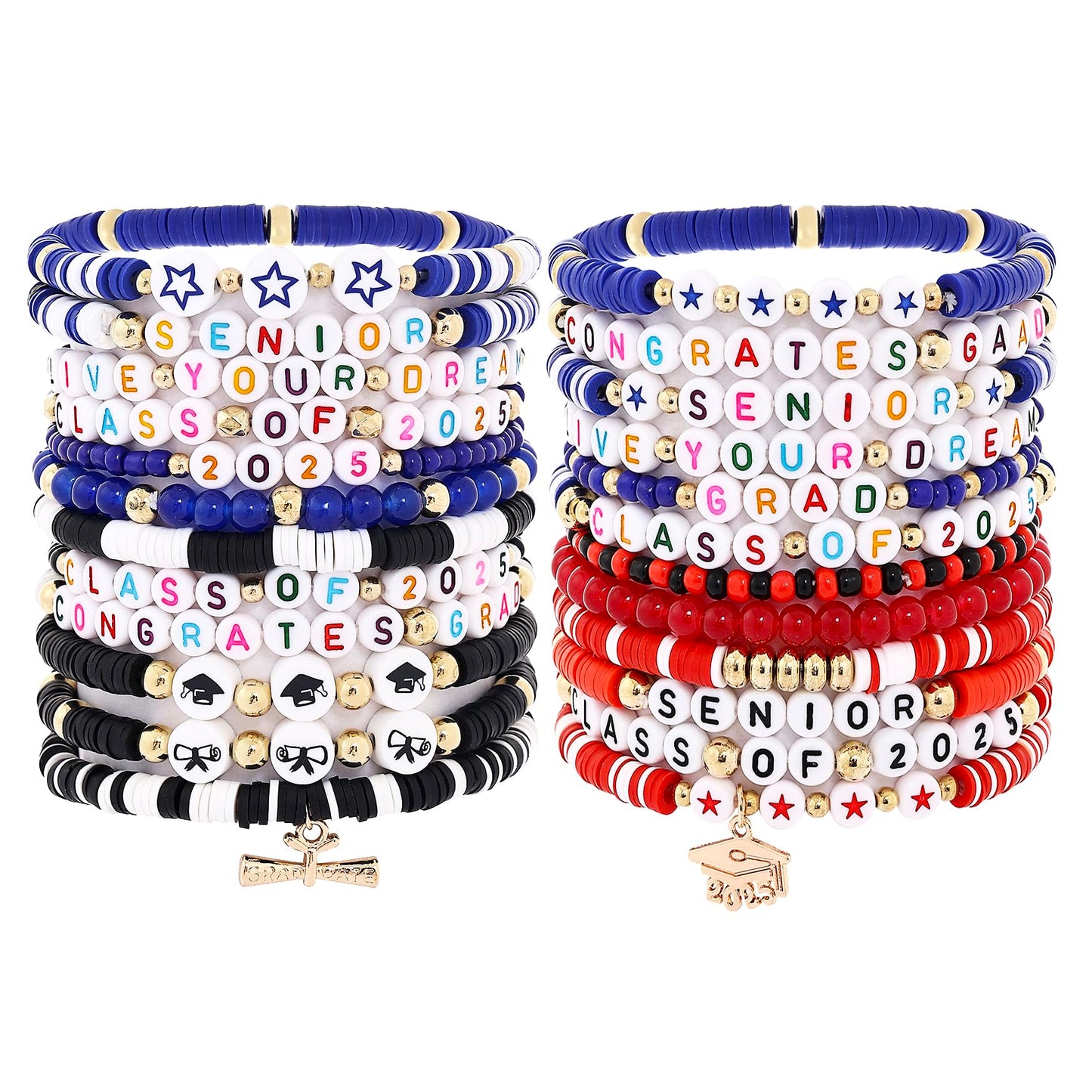 Taouzi Graduation Bracelets 2025 Bulk High School Graduation Gifts for Her Class Of 2025 Gifts Congrats Grad Party Decorations 2