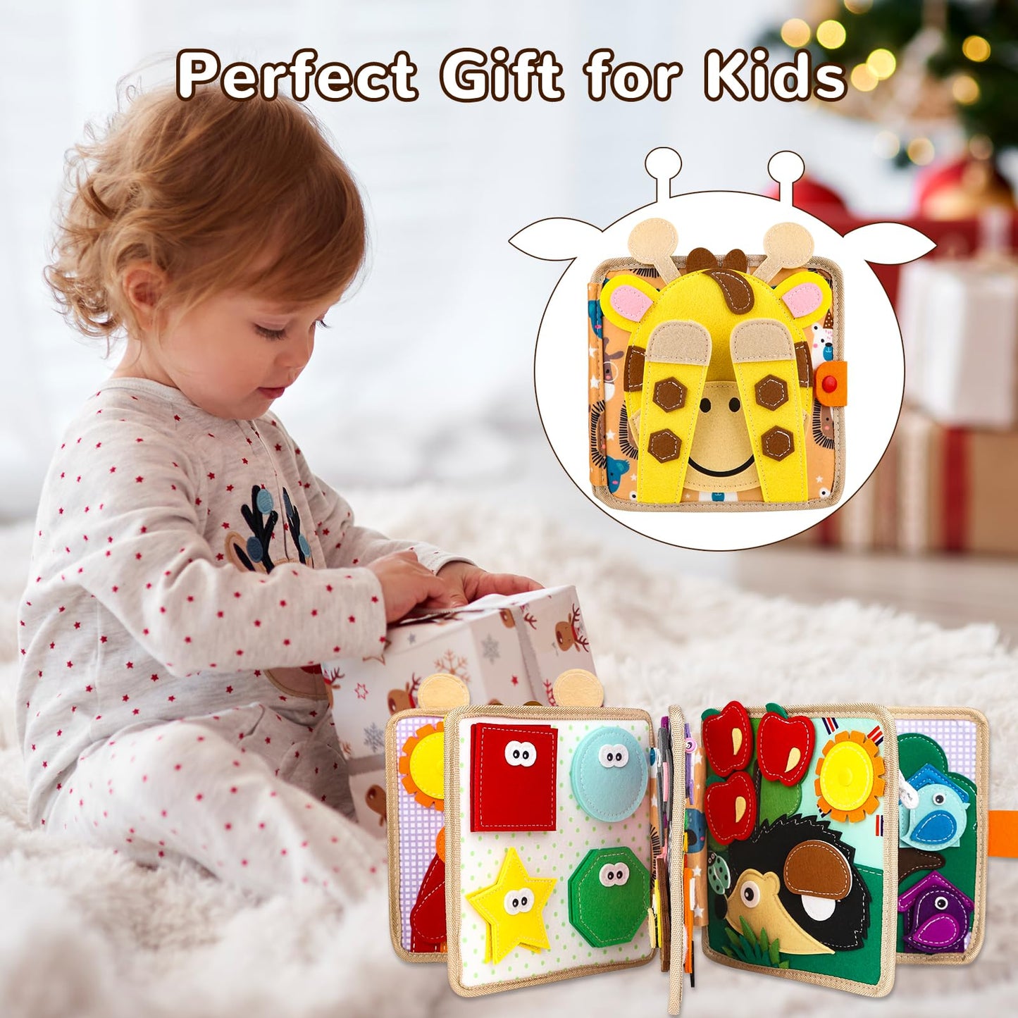 NUOLUTH Busy Book for 1 Year Old:Quiet Books for Toddlers 1-3,Poke A Dot Books for Toddlers 1-3,Trending Gifts for 1 Year Old Boy Or Girl