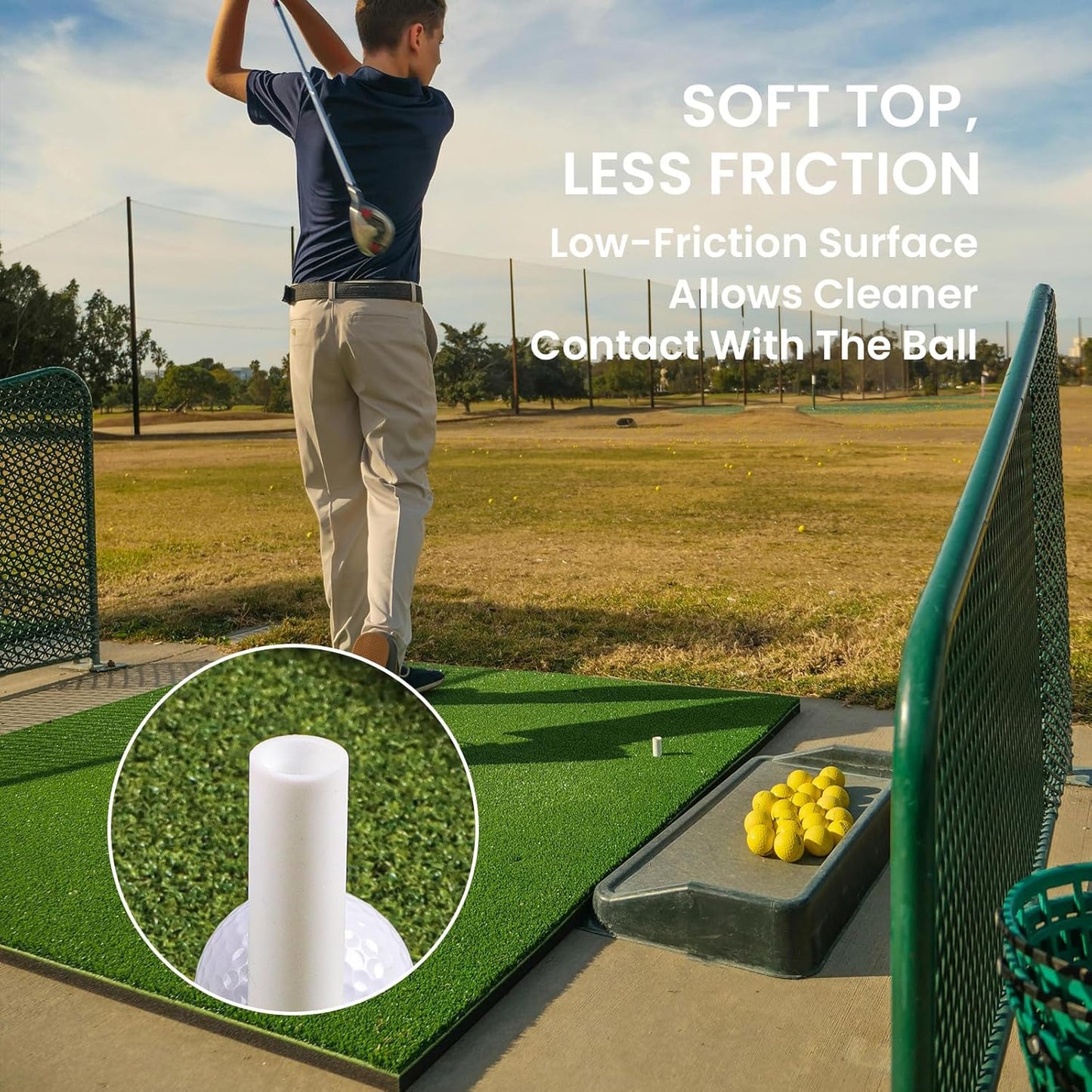 Amy Sport Golf Rubber Tees Ultra Long Size 3 3/4" Value 2 or 3 Pack, Adjustable Length Tee Holder for Driving Range Durable Practice Mat, Golf Accessories for Indoor Outdoor Backyard