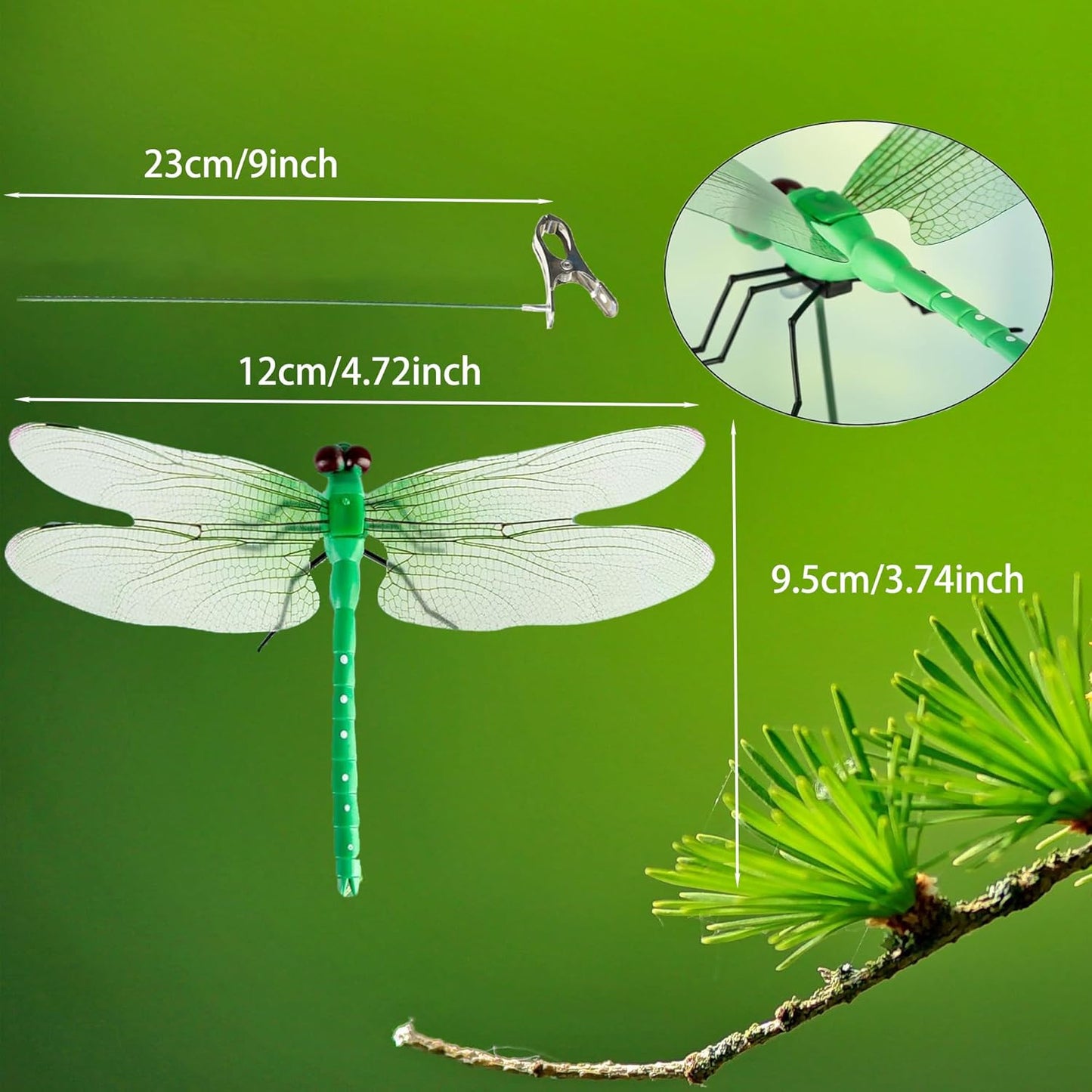 8Packs Fake, 3D Outdoor Simulation, Natural Organic Concept Insert Pole Clip, Gardening Decoration Insert Plaque Yard Ornaments Outdoors