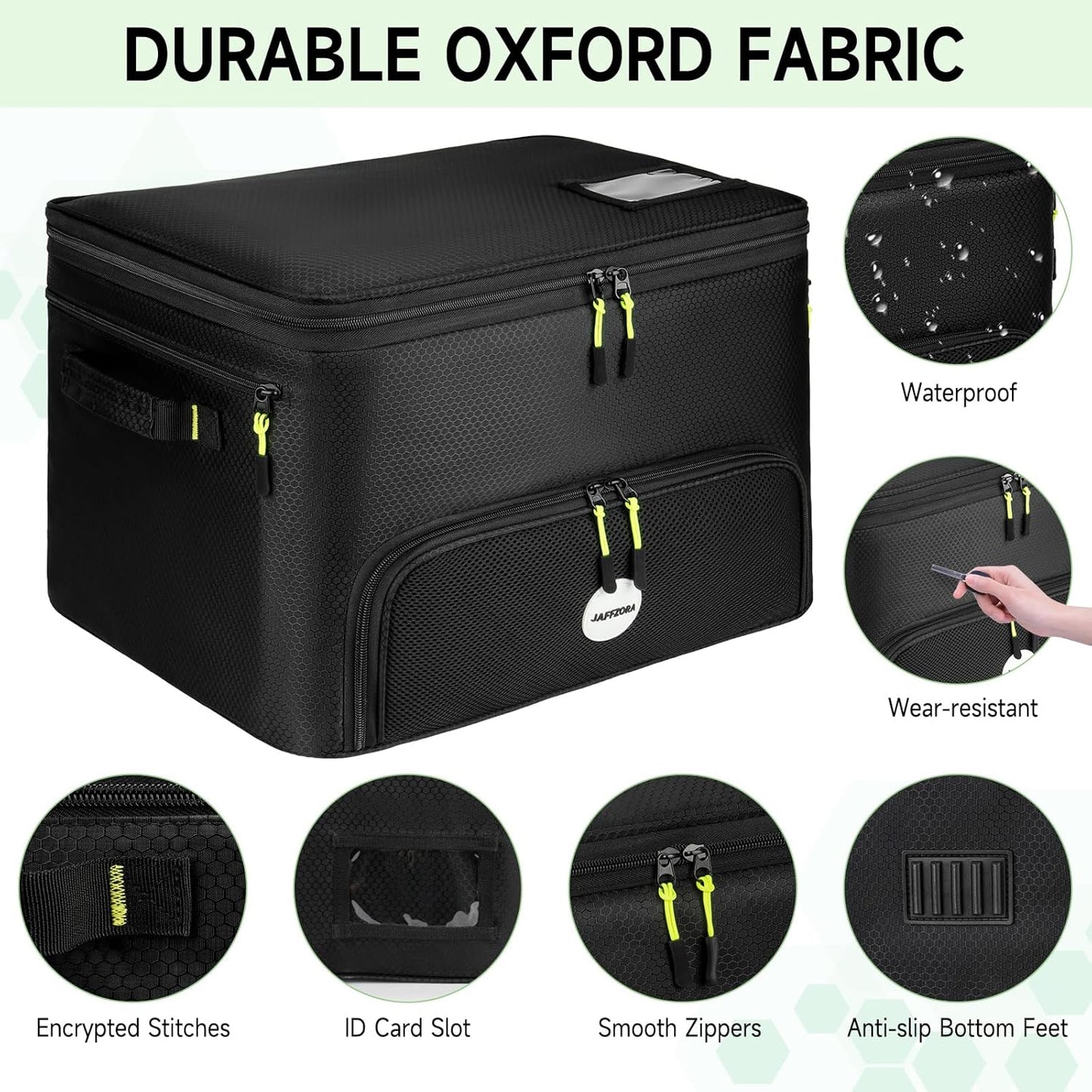 Golf Trunk Organizer, 2 Layers Golf Accessories Bag for Men, Waterproof Car Golf Storage Organizer with Compartment for 2 Pairs of Shoes, Golf Gifts for Men Women, Black