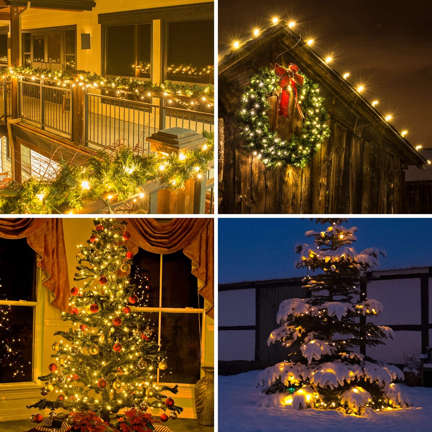 Glownova Green Wire Yellow Incandescent Bulb 300 Mini String Lights For Indoor Christmas Tree Garland Birthday Wedding Party Festival Decoration