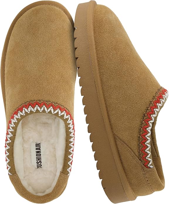 CUSHIONAIRE Keto Womens Slippers Slip-On Suede Mule Slipper - Cozy & Stylish, Memory Foam & Faux Fur Lining, Wide Widths A...