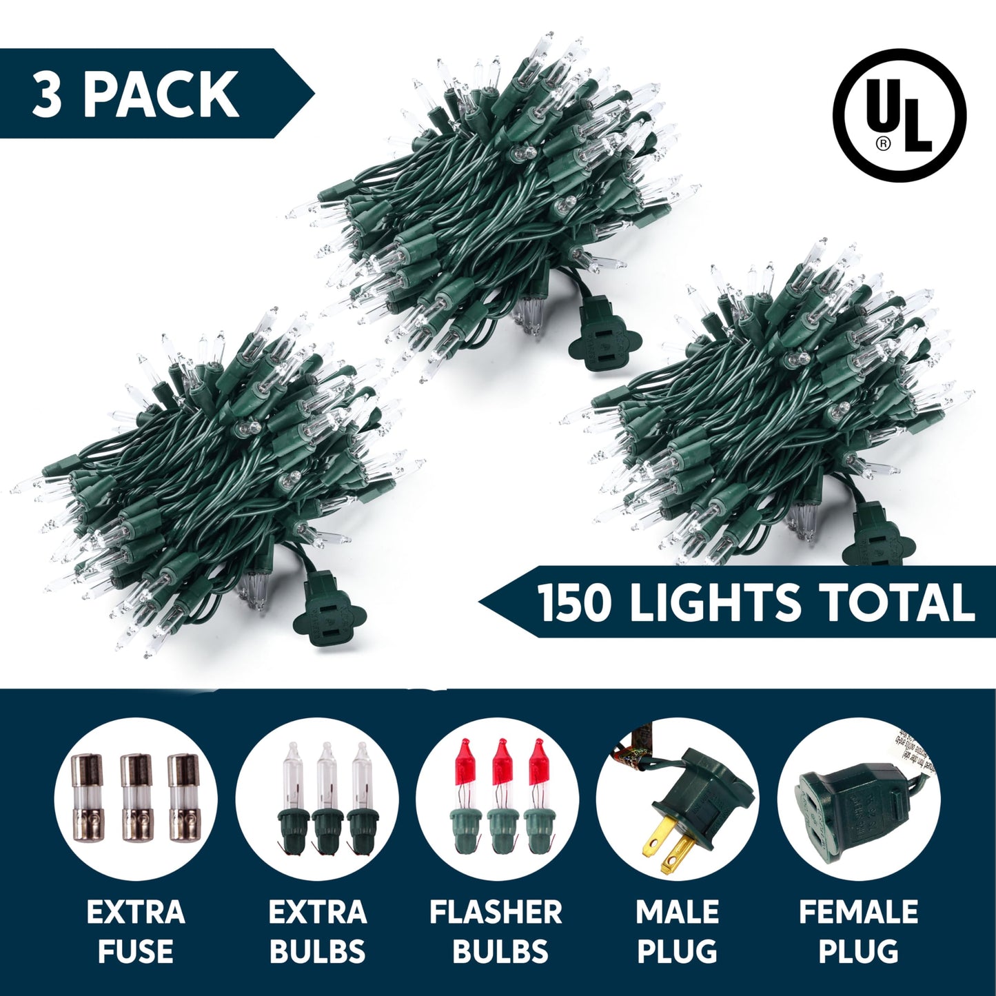 Joiedomi Clear Christmas String Lights - 450 Mini Warm White Fairy Lights, 93.6Ft, Green Wire, Model Ss150/3F For Holiday Decor