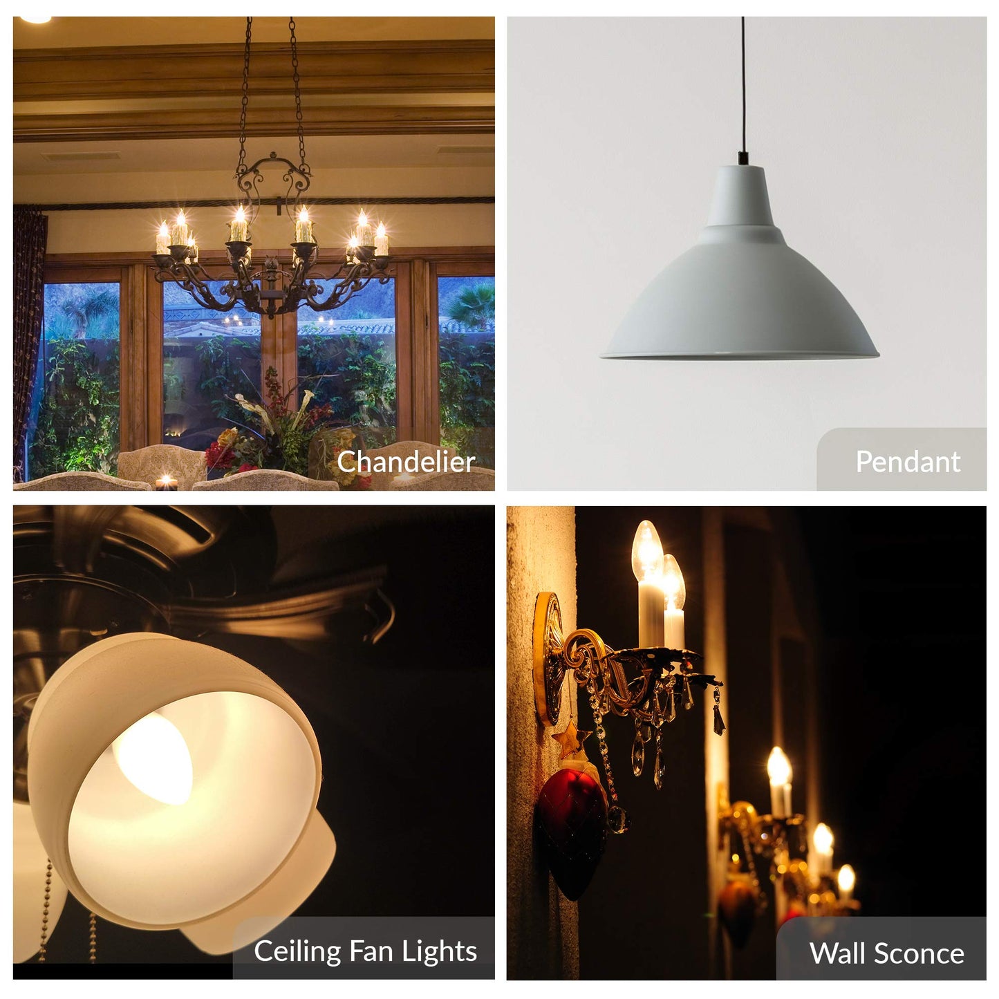Simba Lighting Torpedo Clear B11 C35 CTC 40W E26 Base (6 Pack) Decorative Incandescent Light Bulbs 120V for Chandeliers, Ceiling Fan Lights, Pendants, Wall Sconces, Dimmable, Warm White 2700K