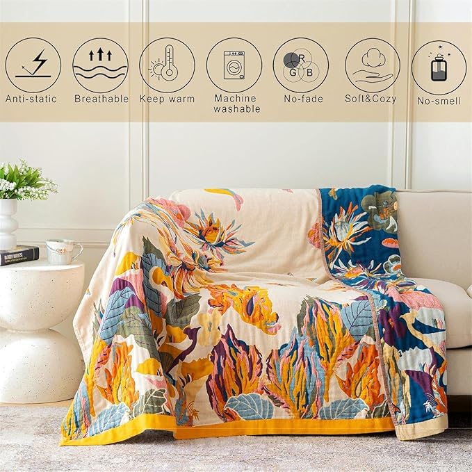 MSGKV Boho Throw Blanket King Size Warm Blanket for Couch and Sofa Blankets Cover for Living Room Throw Blankets Fall Cozy Bed Quilt(D-Flower and Butterfly, 108" x 90"(King))