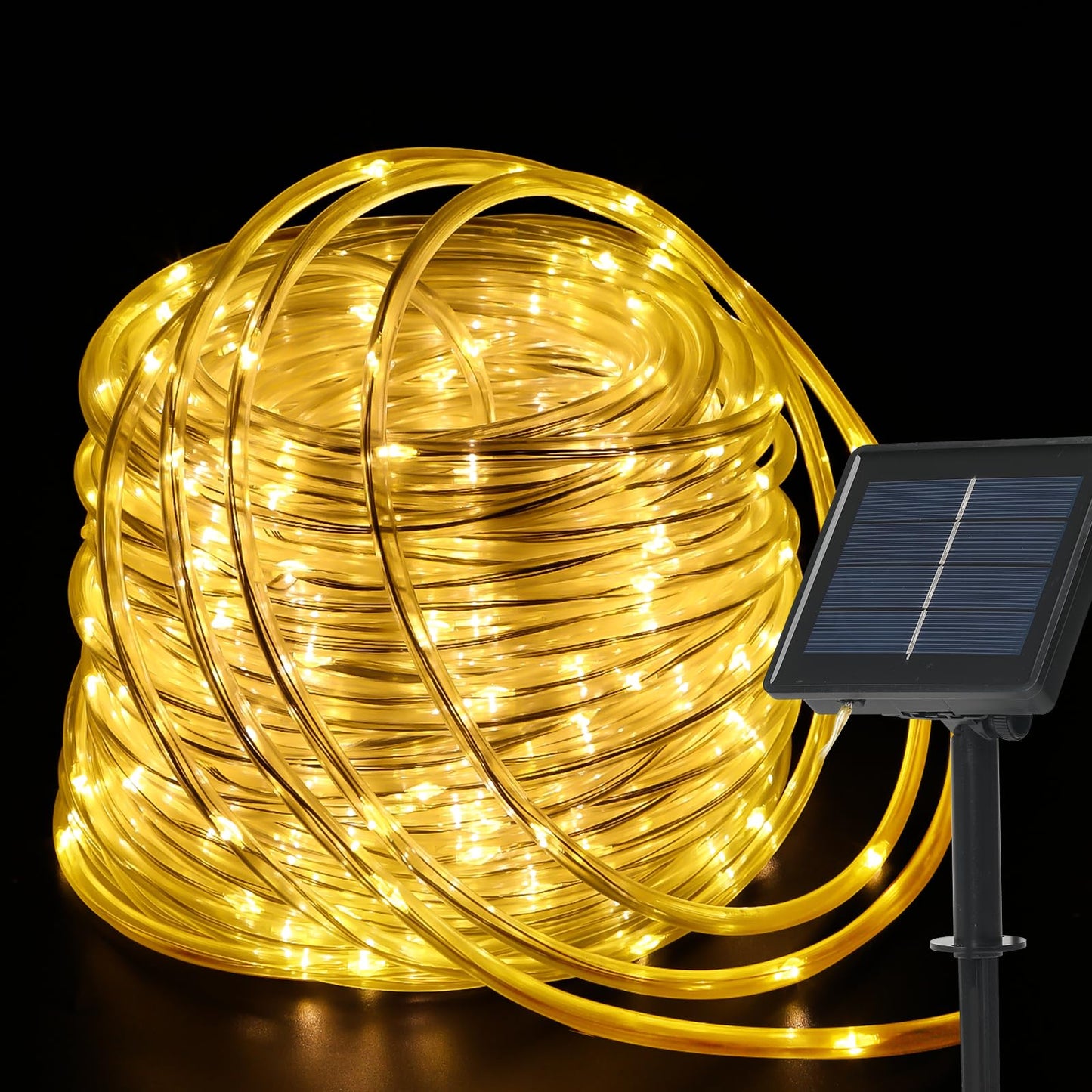 Lhylds 200 Led Solar Rope Lights, 72Ft Waterproof Warm White For Outdoor Decor, Trampoline, Pool, Garden, Yard, Pathway Lighting