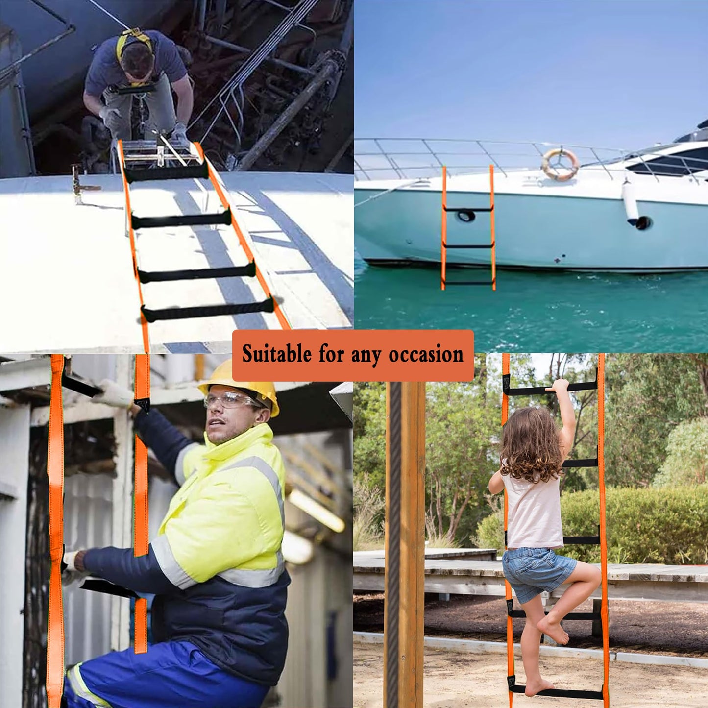 26 Feet Fire Escape Ladder Emergency Fire Ladder for 2-3 Story Homes Reusable Portable Safety Ladders for Windows, Balconies and Sailboats, Kayaks and More
