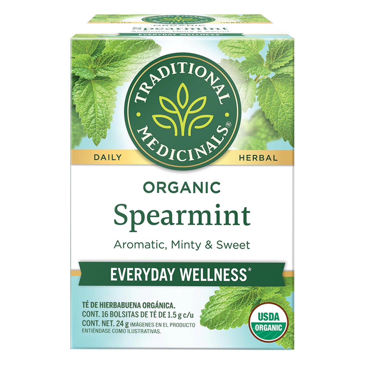 Traditional Medicinals Organic Spearmint herbal tea, Fair Trade Certified, 16 ct