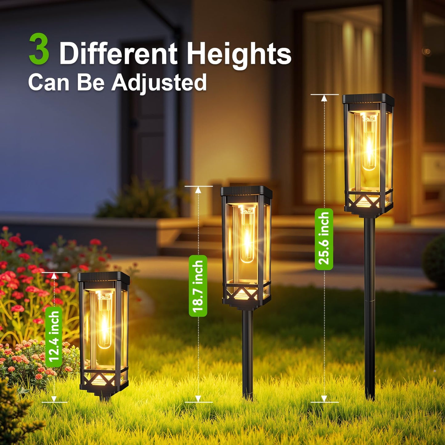 Kooper Taller Solar Pathway Lights Outdoor  2 Pack Upgraded Brighter Solar Garden Lights Solar Powered  Up To 15 Hours Outdoor Solar Lights For Yard Landscape Lighting Path Walkway Driveway Sidewalk