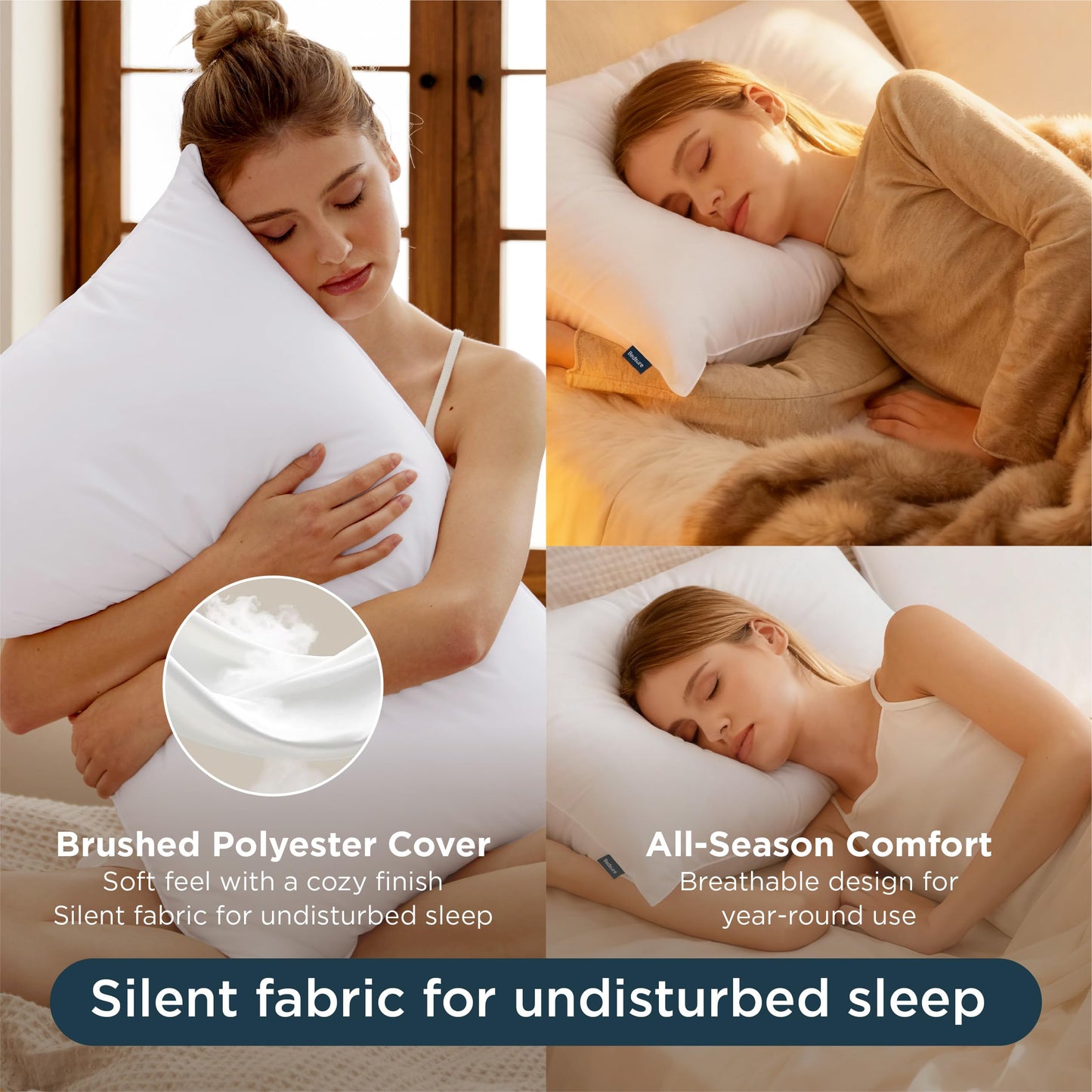 Bedsure Medium Firm Pillows Queen Size, Set of 2, Firm Queen Bed Pillows Hotel Quality Premium Original Down Alternative for Supportive Filling for Side, Back Sleepers