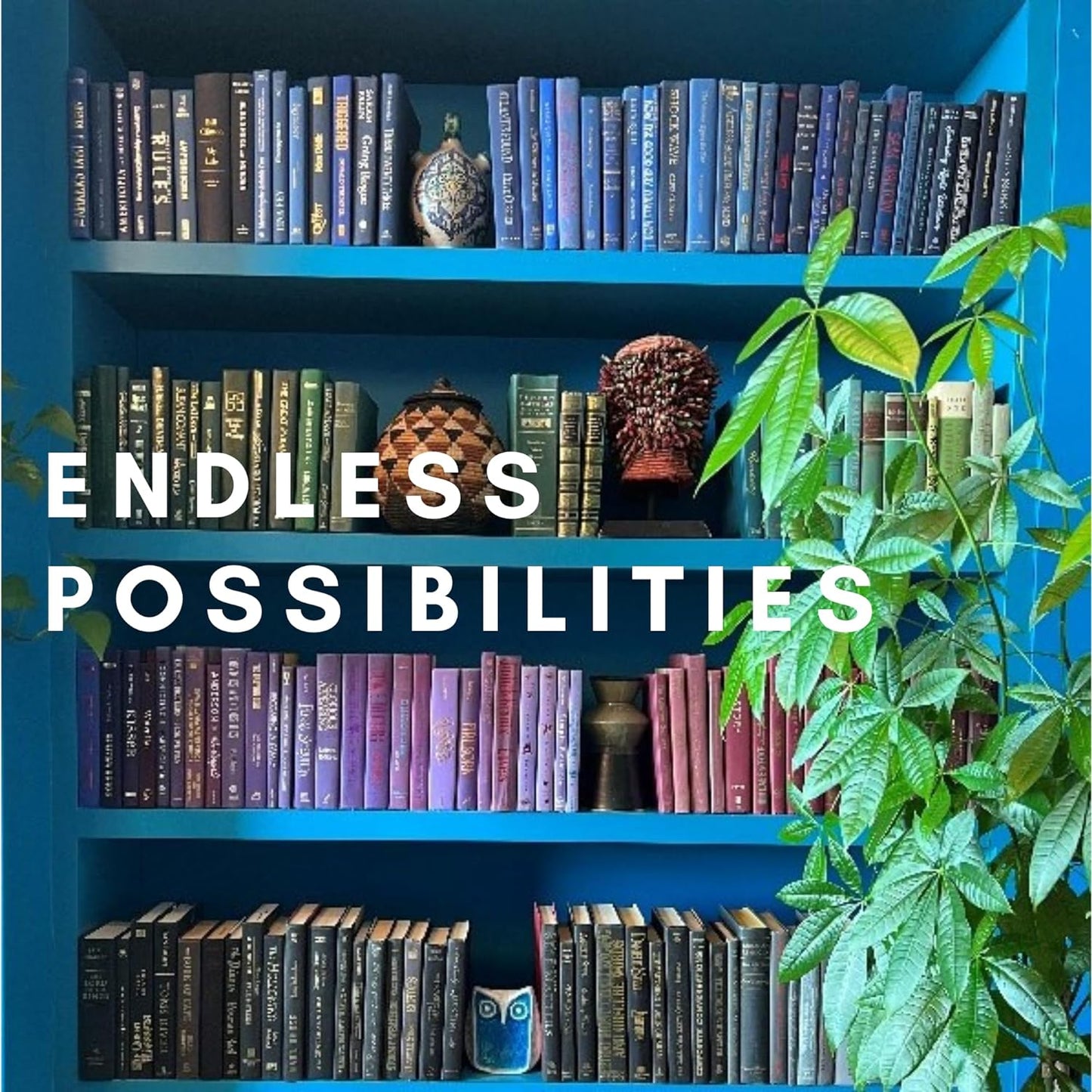 Curated Decorative Books Hardcover Décor Books for Home Décor, Choose Color, Interior Design, Office, Wedding Display, Instant Library, or Staging (One Foot, Blue)