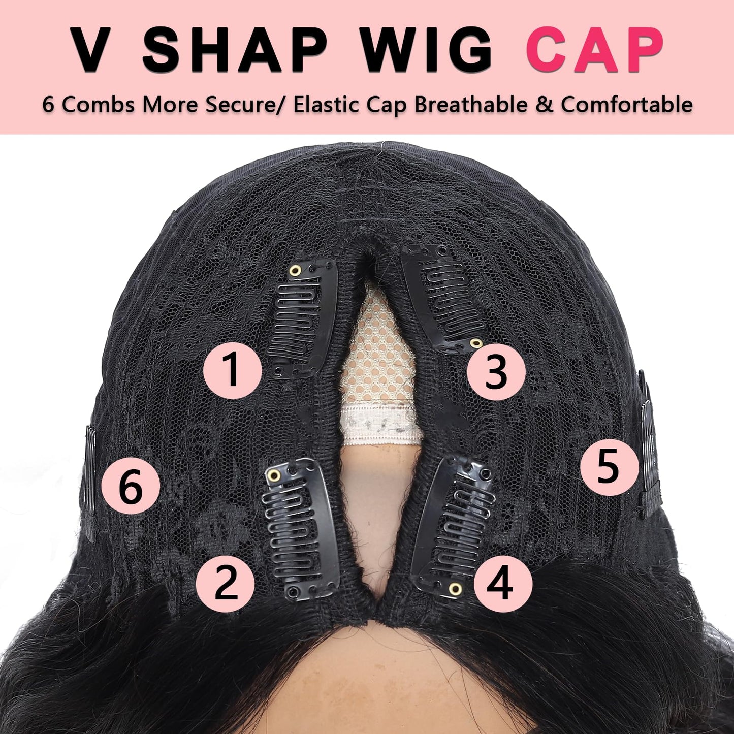 V Part Wig Human Hair Kinky Straight Human Hair Wigs Upgrade U Part Human Hair Wig for Women No Leave Out No Sew In 200% Density
