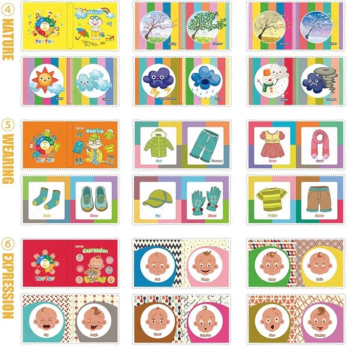 My First Soft Book,teytoy Nontoxic Fabric Baby Cloth Activity Crinkle Soft Books for Infants Boys and Girls Early Educational Toys (Pack of 12)