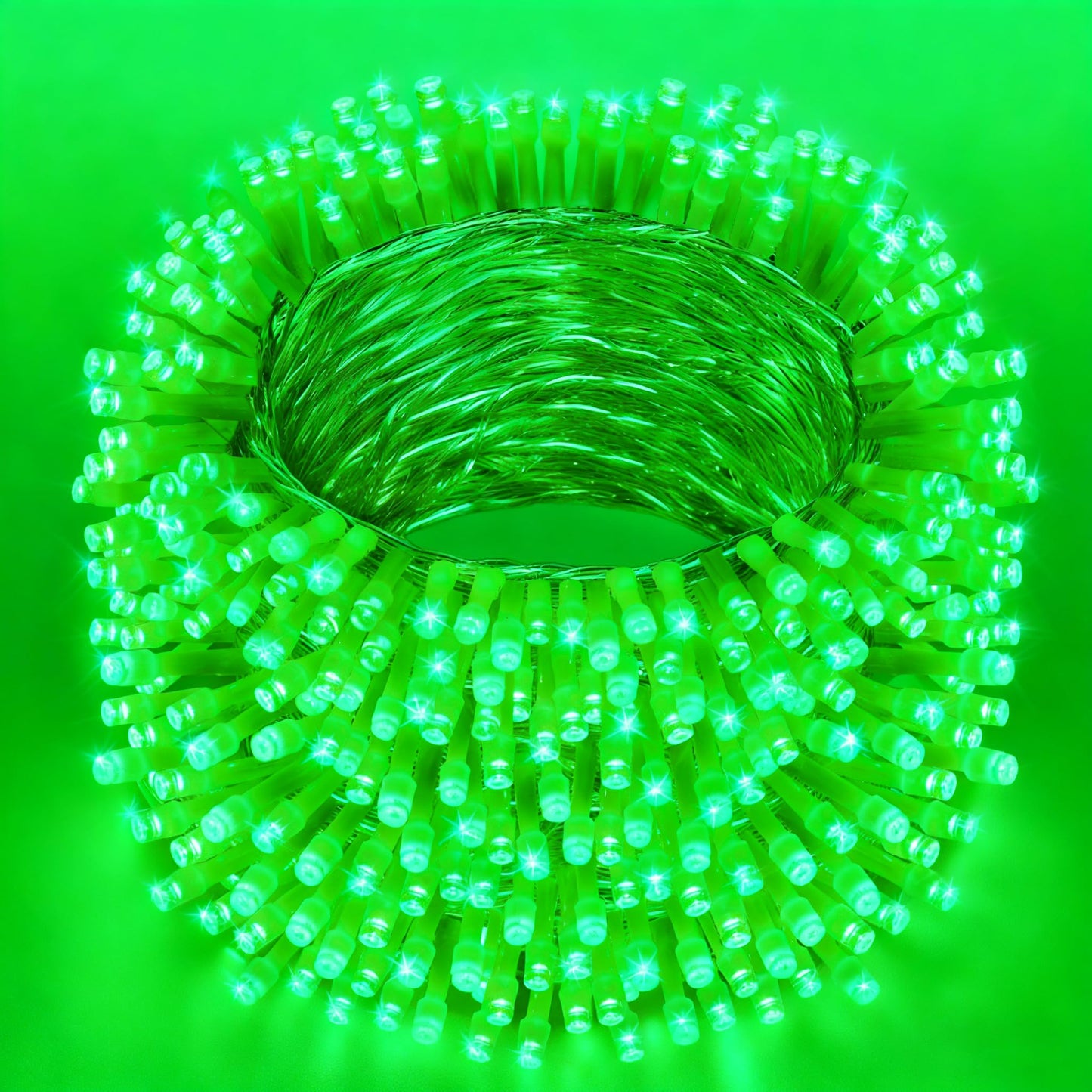 Vtechology 66Ft 200Led Green Christmas Tree Lights Plug In Connectable Green Halloweenlights 8 Modes String Lights Indoor Outdoor For Party Bedroom Garden Decor (Clear Wire)