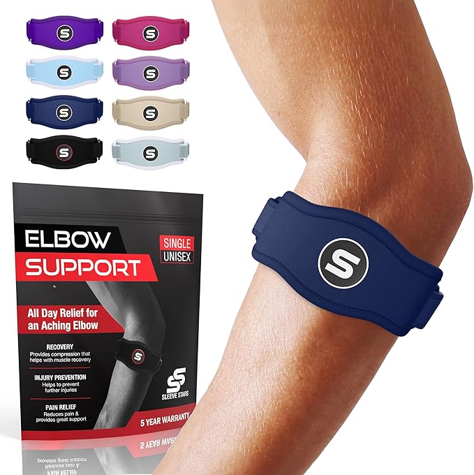 Sleeve Stars Tennis Elbow Brace for Women - Adjustable Tennis Elbow Strap, Golfers Elbow Brace for Men, Counterforce Brace...