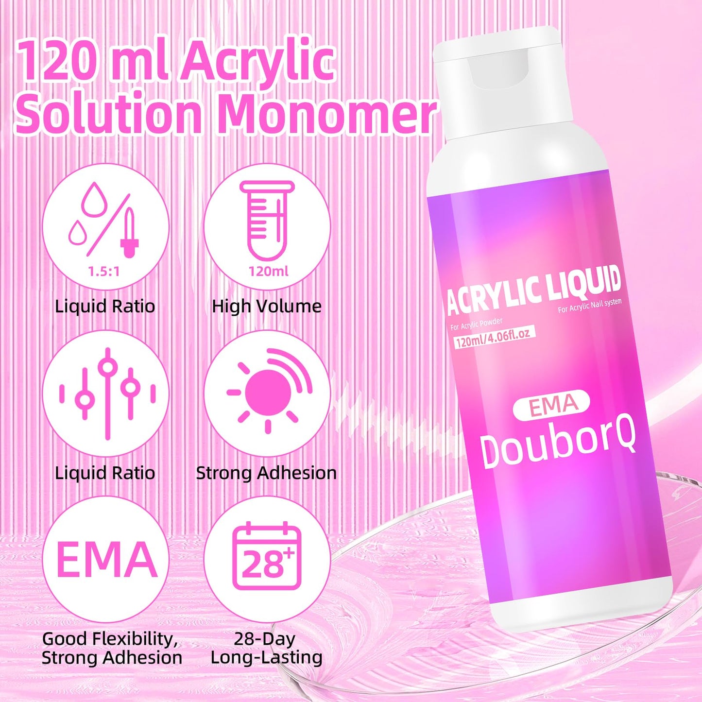 Acrylic Nail Kit with Drill 120ml Liquid Powders Base Coat Top Coat Primer with everything Nails Kit Acrylic Set Manicure Tools