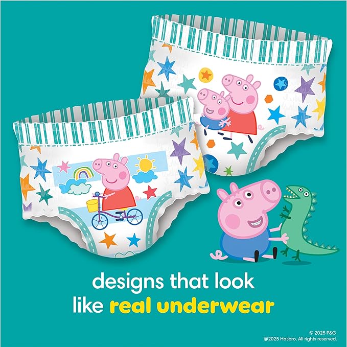 Pampers Training Pants - Easy Ups Girls & Boys - Size 5T-6T, 80 Count, Peppa Pig Potty Underwear (Packaging May Vary)