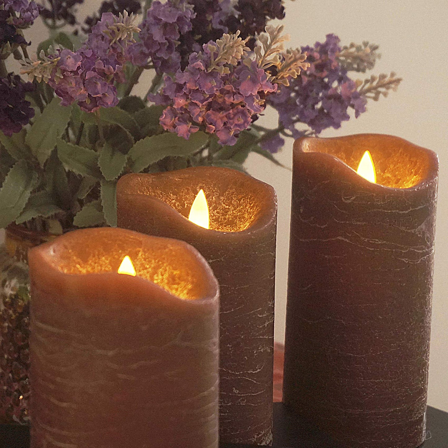 Izan 3 Pack Real Wax Flameless Candles Battery Operated Led Pillar Flickering Realistic Electric Candle Gift Sets With Remote Co