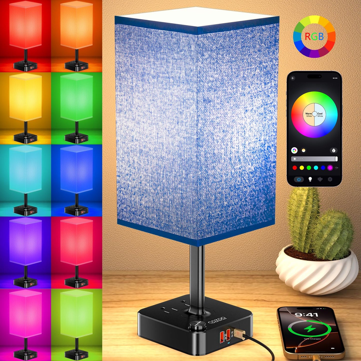 Smart Mood Lighting Rgb Color Changing Desk Lamp W/16 Million Hues Stepless Dimmable Warm-Cool White + Music Sync | Touch & App Control Bedside Nightstand Light For Gaming Home Office Bedtime Routines