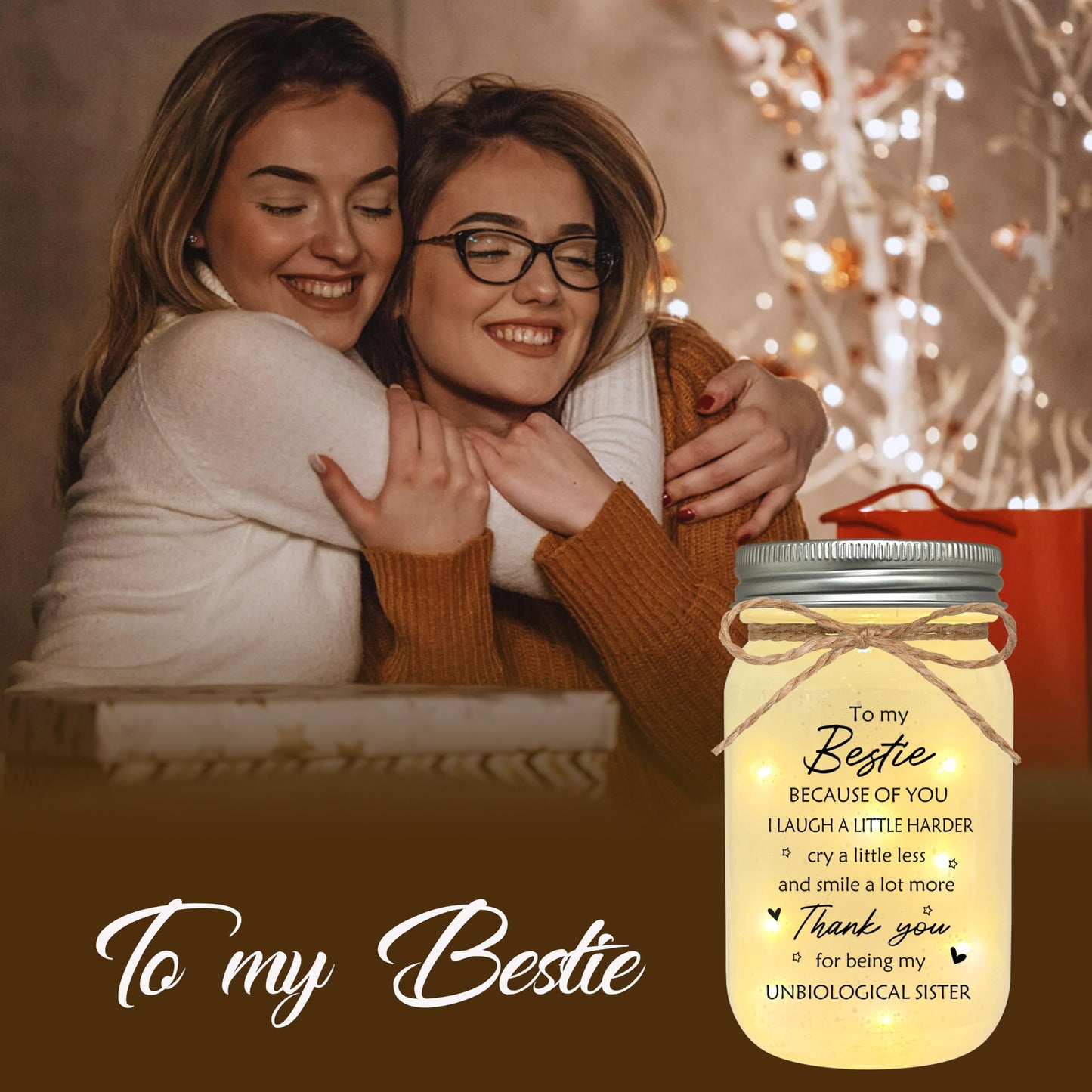 Le Xiaoxi Best Friend Birthday Gifts For Women  Mason Jar Night Lights - Christmas Mother S Day Birthday Gifts For Women Friendship