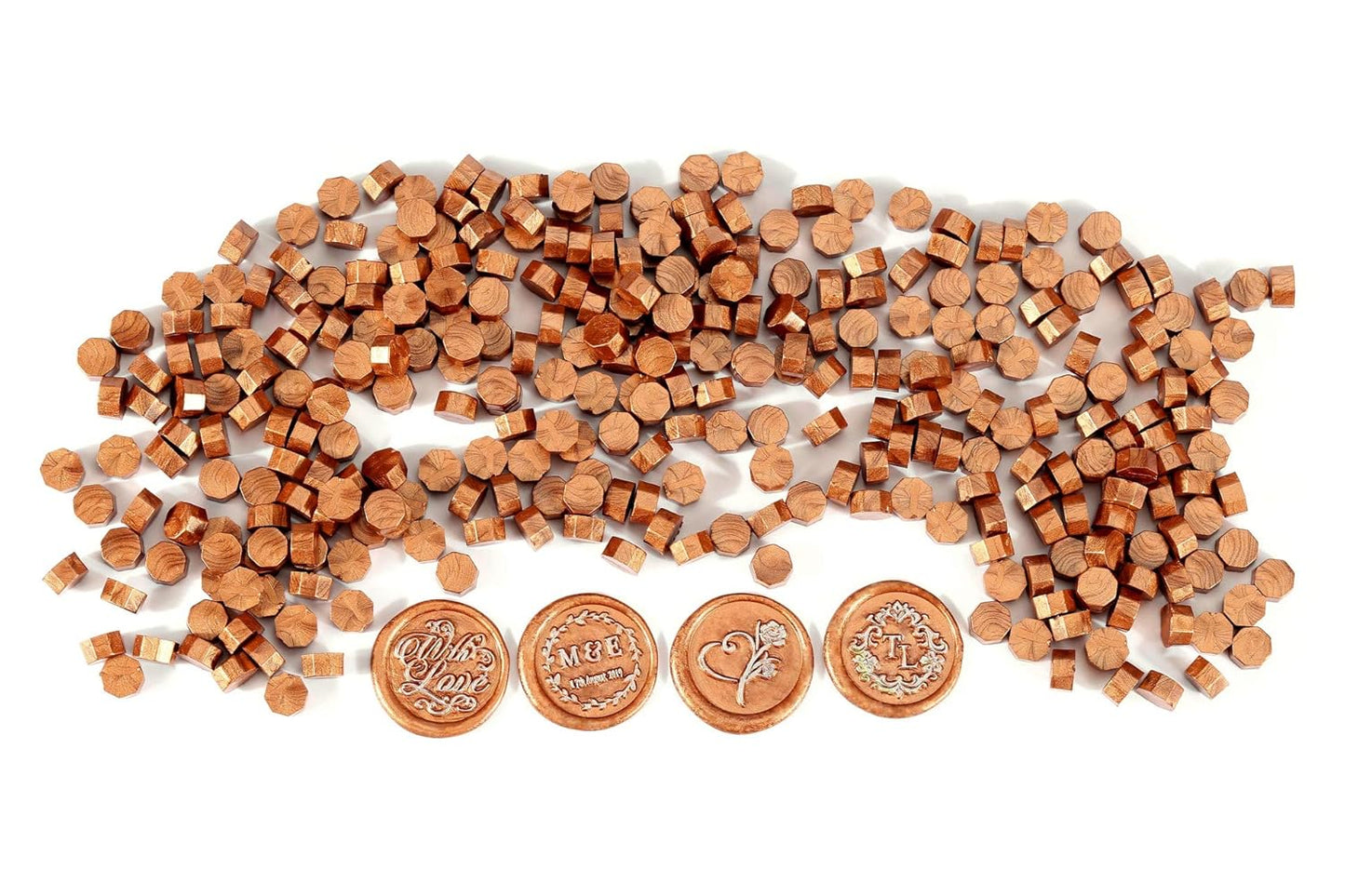 Yoption 360 Pcs Metallic Copper Sealing Wax Beads Set for Wax Seal Stamp with Candles and Melting Spoon