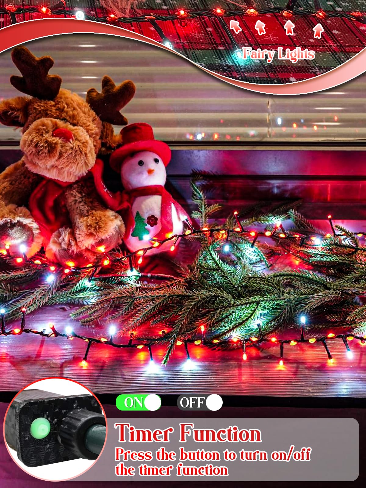2025 New Christmas Cluster Lights 800 Led Flowing Twinkling  Fire er Fairy Lights With 15 Modes & Timer  Waterproof Christmas String Light For Indoor Outdoor Xmas Tree Party Garden Red And White