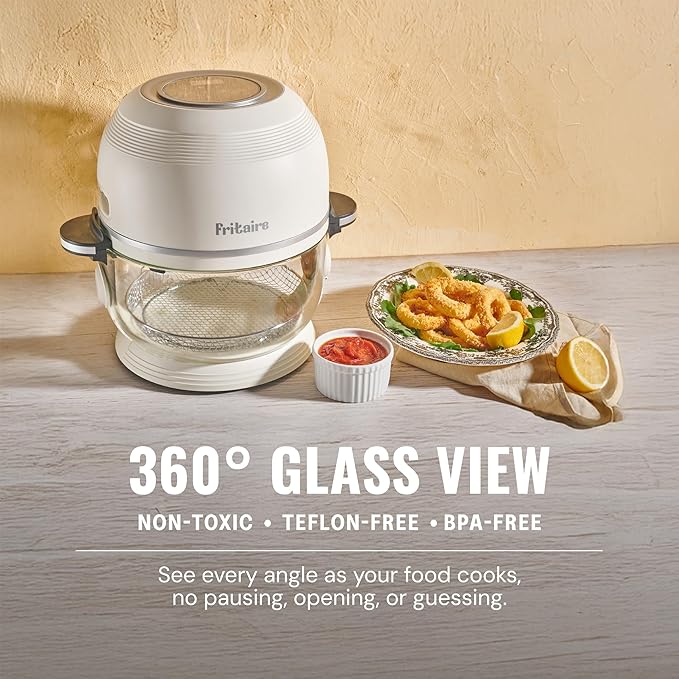 Non Toxic Air Fryer™ - Glass AirFryer 5 Quart w/ 360 Visibility, Self-Cleaning, 400F Vortex Air Fryer for Even Cooking, BPA-Free Teflon Free, 9-in-1 Functions, Rotisserie, Roast, Bake, Lavender