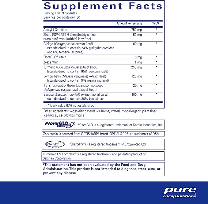 Pure Encapsulations Memory Pro | Comprehensive Memory Support Formula | 90 Capsules