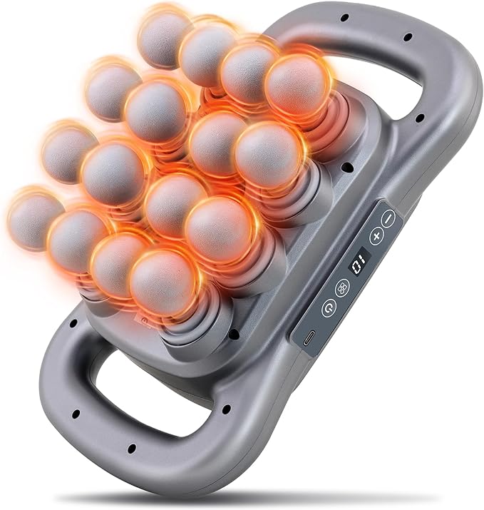GAXEZO 16 Head Massage Gun Set, Deep Tissue Percussion Massager, 2600mAh Electric Massage Tools with 9 Styles & Levels, Da...