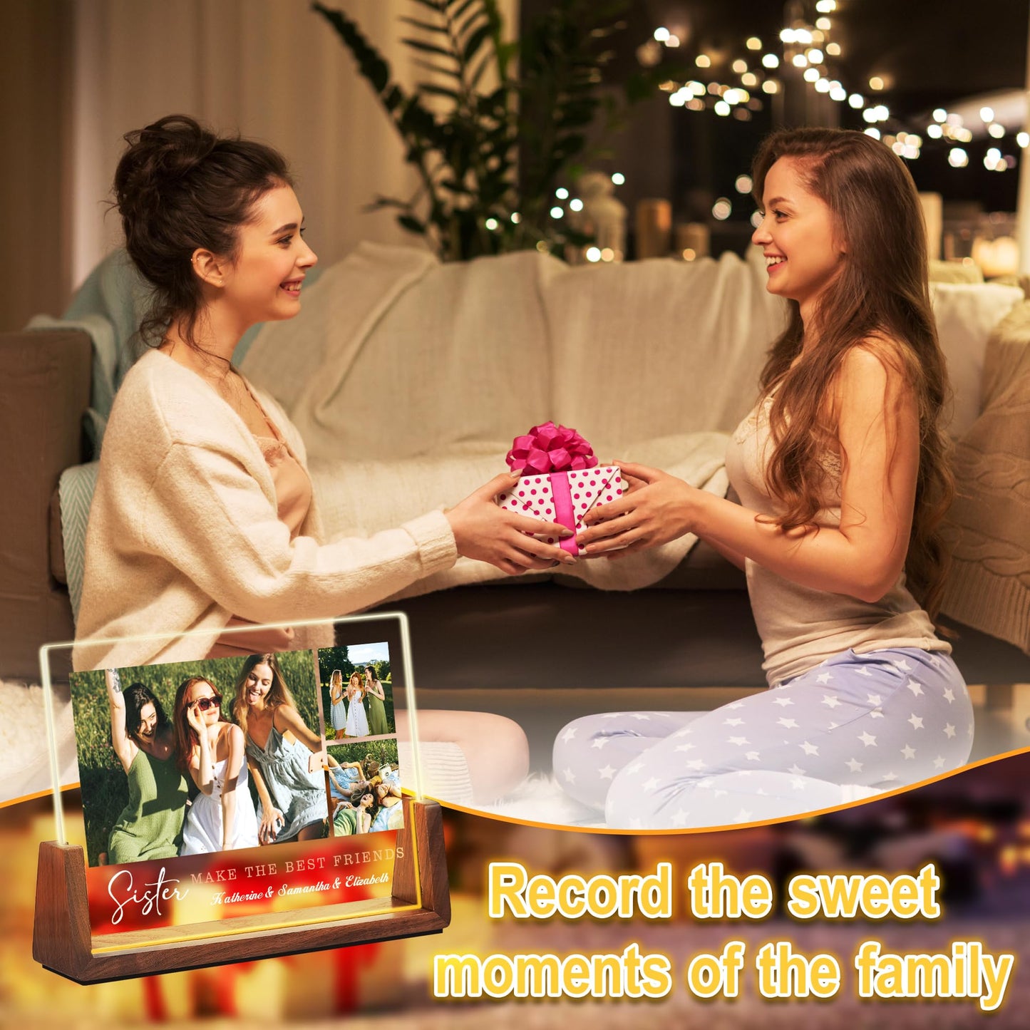 Maiwell Custom Gifts For Best Friend Sister Bestie  Personalized Best Friend Birthday Gifts  Customized Led Acrylic Light Up Picture Frame With Photo Name  Long Distance Friendship Christmas Gift