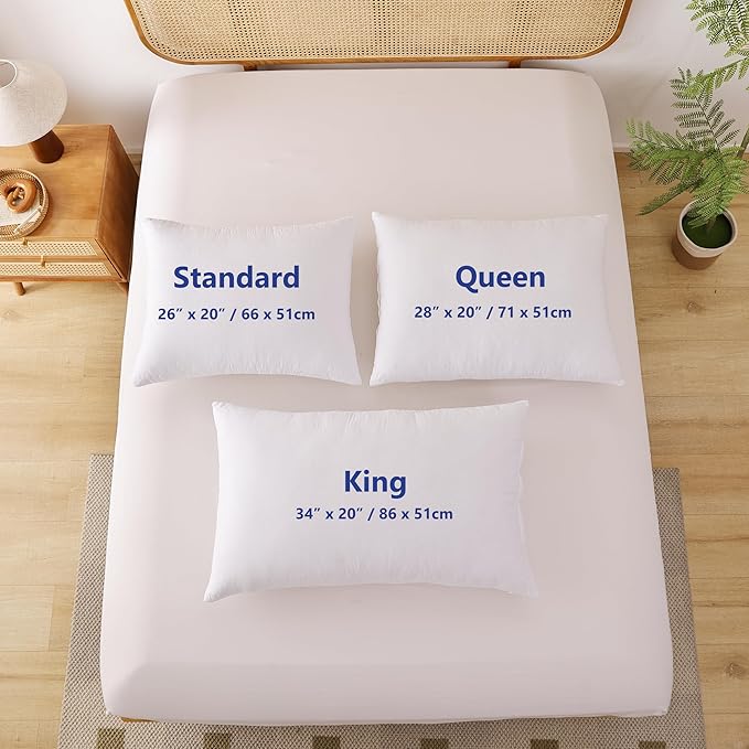 Shatex Firm Pillow, Standard Bed Pillow 26 x 20inch, Adjustable Pillow for Neck Pain Relief，Back Pillow Provide Strong Support for Stomach & Side Sleepers