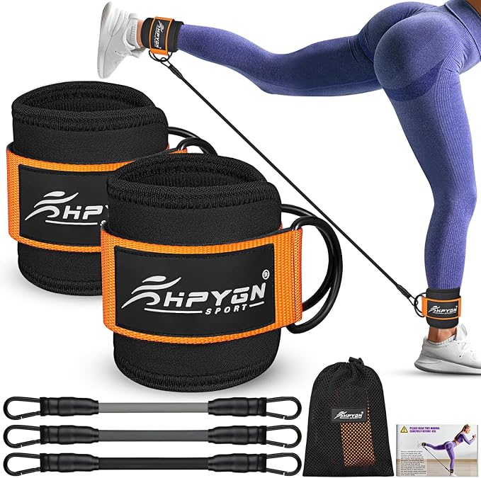 HPYGN Ankle Resistance Bands, Ankle Bands for Working Out with Cuffs, Resistance Bands for Leg Butt Training Workout Equip...
